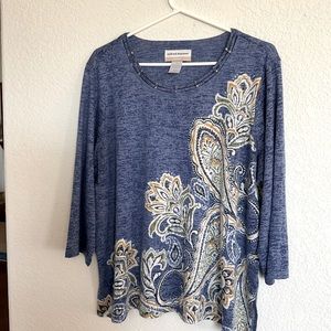 Alfred Dunner light blue top, size 1X